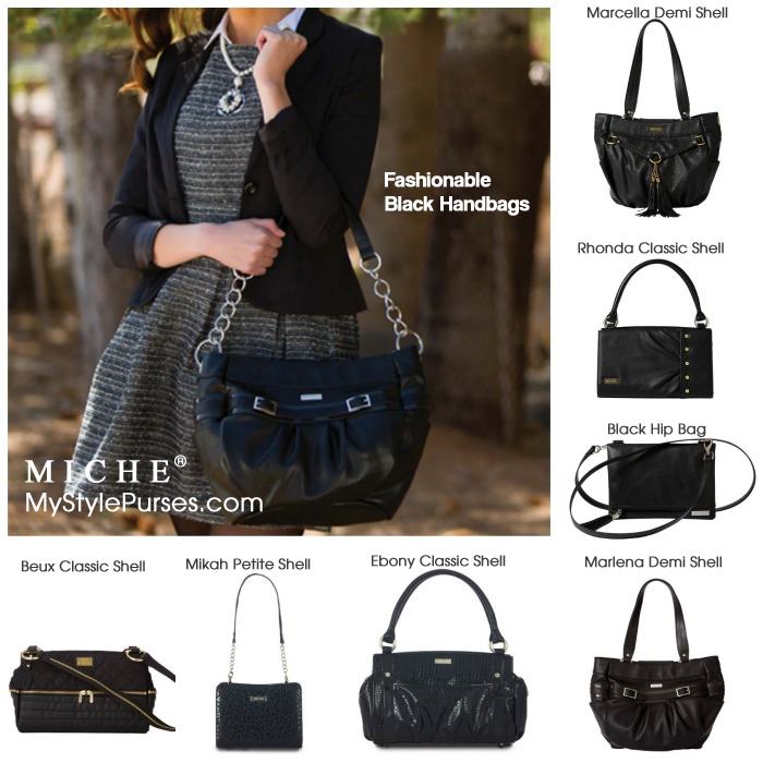 Vintage Brand Name Designer Purses/miche Black Handbag/justin 