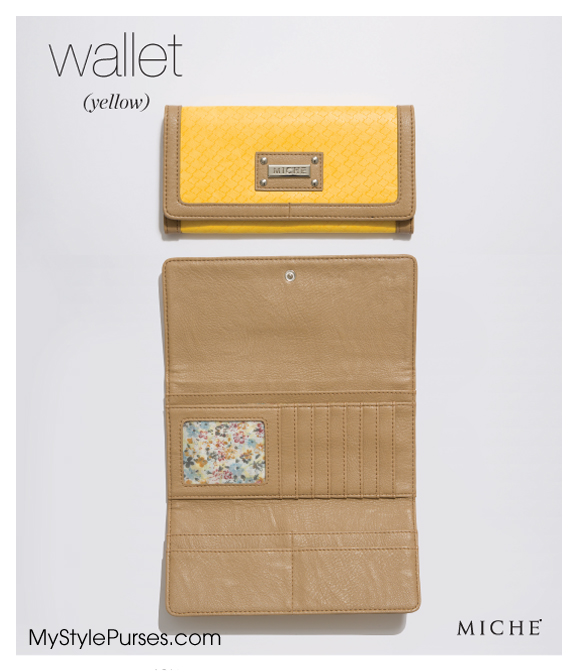 Miche Tan and Yellow Wallet from MyStylePurses.com