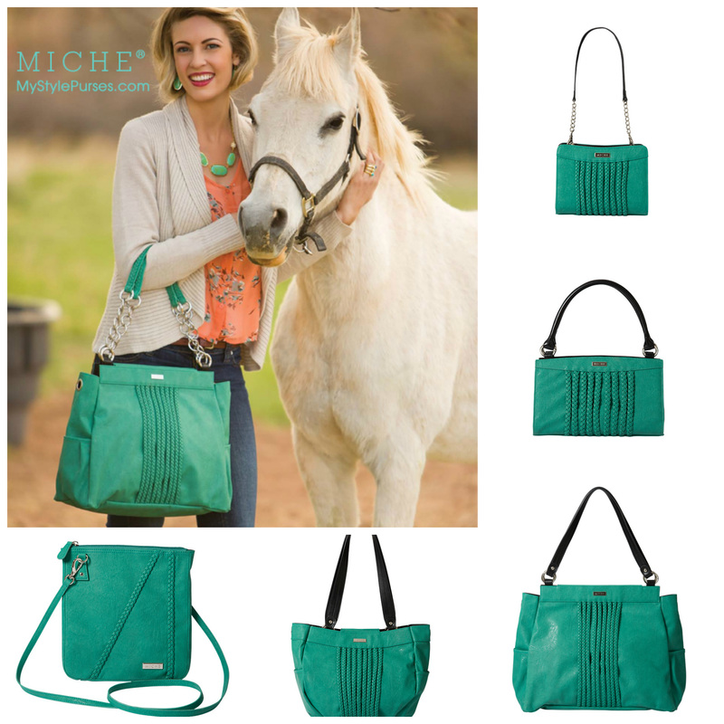 Teal green Miche Bags in 5 purse sizes from MyStylePursesShop.com